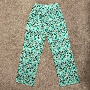 Princess Polly Green Checkered High Rise Straight Leg Pants US 4